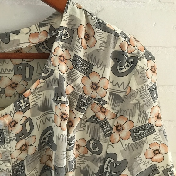 Vintage 80s Midi dress Floral print Mosaïc Grandma Grannycore XXL - Picture 3 of 13